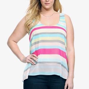 🌸Torrid georgette sherbet multicolor striped tank